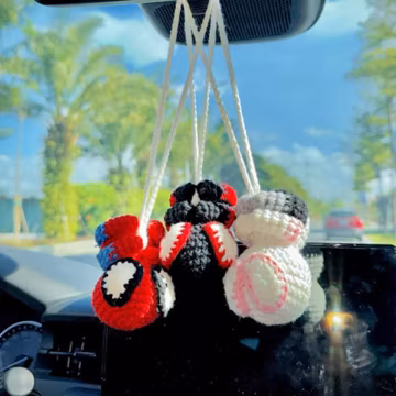 Spiderman Crochet Car Hanging Accessory, Superhero Rearview Mirror Charm, Handmade Spiderman Gift for Car, Marvel Amigurumi Car Decor