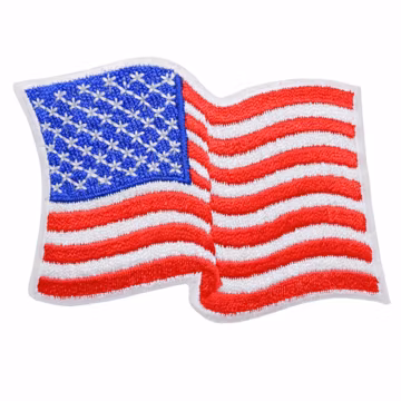 Waving USA Flag Patch Embroidered American Flag Iron On