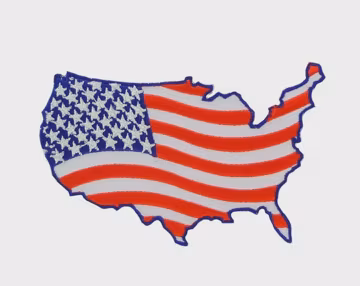 USA Map Flag Patch Embroidered American Map Iron On Badge