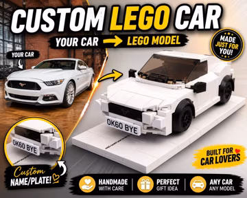Custom LEGO Car Model, Personalized Car Gift, Your Car to LEGO Build, Mini Car Replica, Unique Gift for Him, Custom Number Plate
