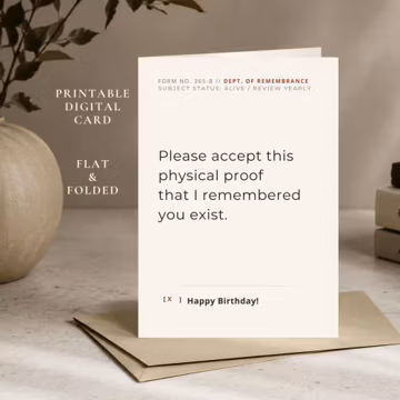Funny Birthday Card, Dry Humor Printable, Sarcastic Happy Birthday, Clever Last Minute Digital Download