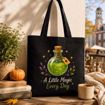 Magic Potion Tote Bag, Witchy Canvas Tote, Fantasy Book Lover Gift, Cottagecore Tote Bag, Spell Bottle Bag, Magical Everyday Tote