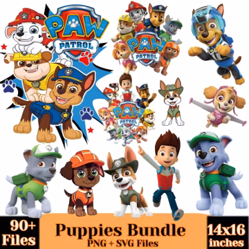 Safety Dog Guards Clipart Bundle | Kids Cartoon Pet Dogs Lovers PNG Digital Download