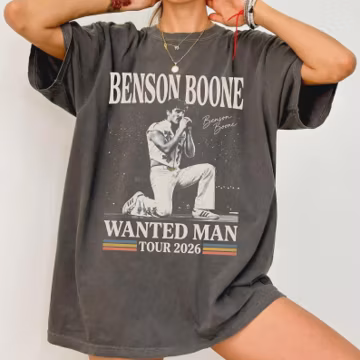 Comfort Colors® Benson Boone Tour 2026 Shirt, Wanted Man Concert Tee, Retro Music Fan Shirt, Vintage Concert Merch Style Tee, Pop Musicshirt
