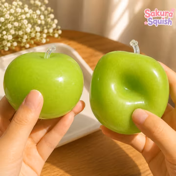 Slushy Apple Squishy Toy | Kawaii Sensory Stress Relief Fidget | Slow ASMR Apple