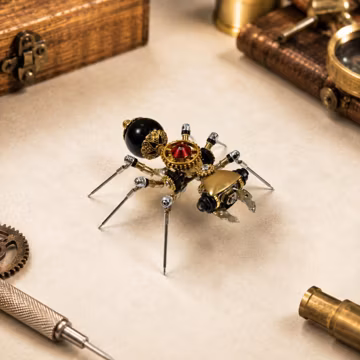 Steampunk Metal Ant Figurine, Mechanical Insect Sculpture, DIY Craft Kit, Victorian Decor