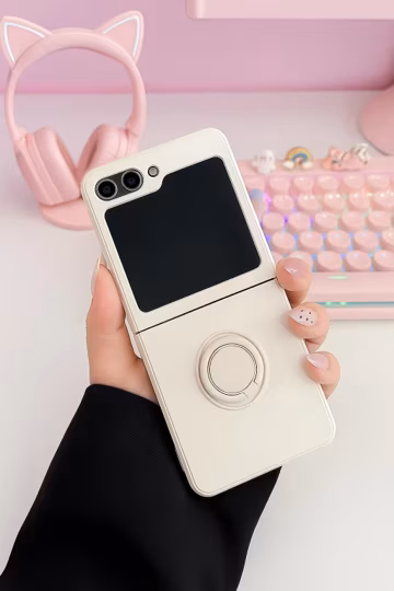 Korean Style Galaxy Z Flip Case β Soft Silicone with Finger Ring