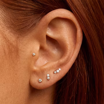 Titanium Labret Flatback Studs • Tragus, Helix, Conch Piercing Jewelry