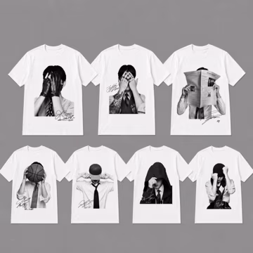 Kpop Idol Portrait Graphic Tee, Bangtan Signature Print Unisex Tshirt, World Tour 2026 Casual Concert Merch