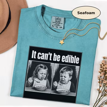 Funny Kids Reaction T‑Shirt – “It Can’t Be Edible” Meme Tee with Hilarious Food Face Expressions for Everyday Humor & Unique Giftsr