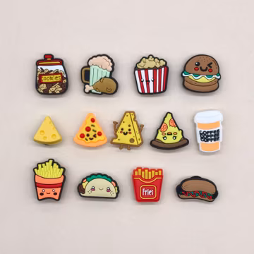 13pcs Food Shoe Charms丨Fun Snack Clog Accessories丨Kids Party Gifts