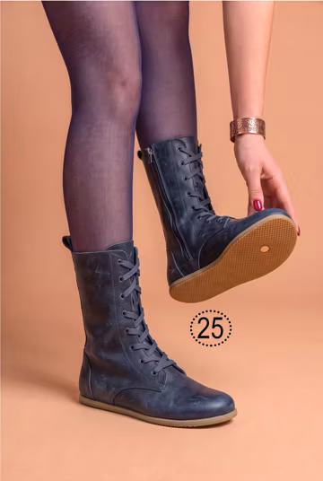 Women Leather & Süede Earthing Grounding Barefoot Boots Copper Rivet