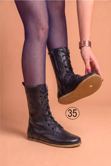 Women Leather & Süede Earthing Grounding Barefoot Boots Copper Rivet