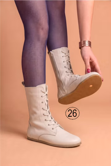 Women Leather & Süede Earthing Grounding Barefoot Boots Copper Rivet