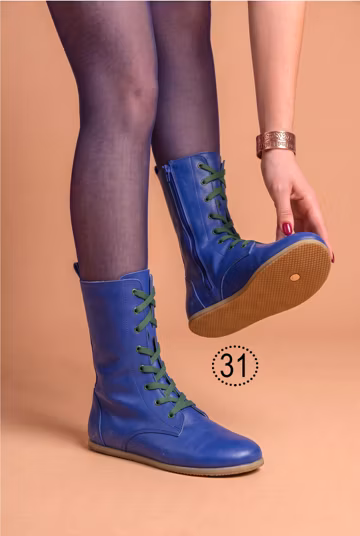 Women Leather & Süede Earthing Grounding Barefoot Boots Copper Rivet