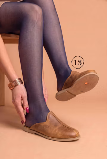 Women Leather Turkish Barefoot Slippers: Handmade Women's Slip-Ons