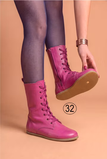 Women Leather & Süede Earthing Grounding Barefoot Boots Copper Rivet