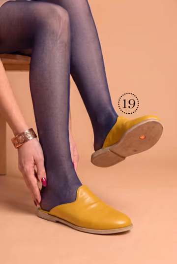 Women Leather Turkish Barefoot Slippers: Handmade Women's Slip-Ons