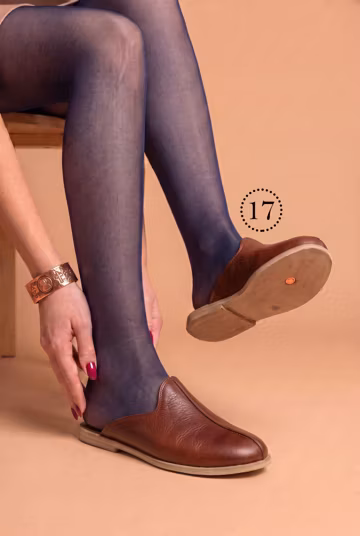 Women Leather Turkish Barefoot Slippers: Handmade Women's Slip-Ons
