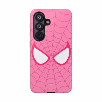 Pink Spiderman Inspired Samsung Galaxy Case | Cute Web Pattern Protective Phone Case | Aesthetic Shockproof Cover for Galaxy S21 - S26