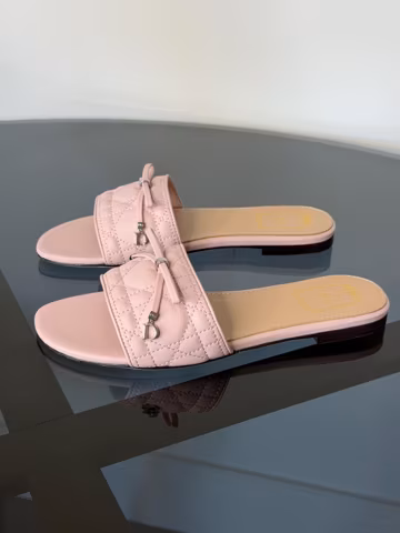 Christian Dior Pink Quilted Slides – Size EU 39