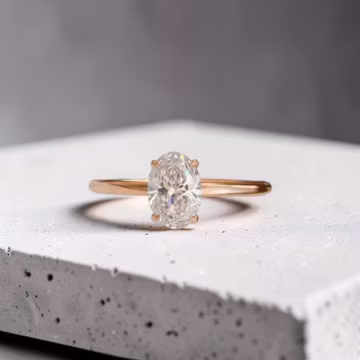 1 Ct Oval Cut Moissanite Engagement Ring, 14K Solid Gold Dainty Wedding Ring, Solitaire Hidden Halo Anniversary Ring for Women, Bridal Ring