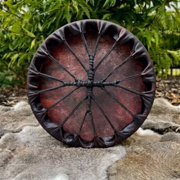 Black Buffalo Hide Shamanic Drum with Beater, Sound Healing Instrument, Meditation, Ritual Ceremony Native Style