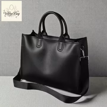 Large PU Leather Tote Bag, Professional Commuter Handbag, Elegant Office Work Bag