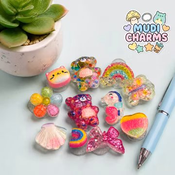 10PCS Butterfly Bear Resin Shoe Charms Cute Rainbow Shell Cat Croc Accessories for Clogs Sandals Kids Bracelet Buckle Decorations Gift Set