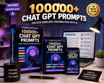 100000+ ChatGPT Prompts Bundle, AI Business Marketing Content Creation (Digital Download)