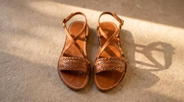 Handmade Braided Leather Moroccan Sandals – Brown Gladiator Summer Ankle Strap