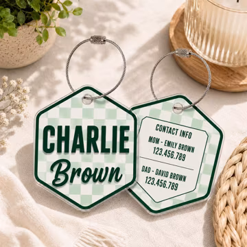 Personalized Daycare Bag Tags, Custom Acrylic Name Tag For Kids, Backpack Name Tags,Diaper Bag Tag,Back To School Gift For Kids,Kid Keychain