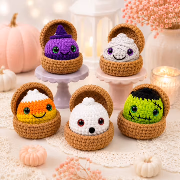 Halloween Dumpling and Steamer Crochet Pattern, The Viral No Sew Dumpling Plushie Pattern, 5 in 1 Dumplings Pattern, Easy Beginner DIY Craft