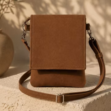 Brown Small Cross Body Bag, Vegan Leather Cell Phone Purse for Women