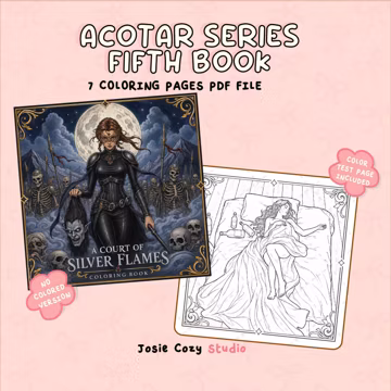 A Court of Silver Flames Coloring Book | Nesta Cassian Fantasy Romance Pages (Digital Download)