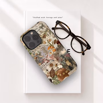 Cottagecore Phone Case Boho Wildflower Scrapbook Cover for iPhone 17 16 15 14 13 12 11 Air Pro Max Magsafe, Samsung Galaxy S26 S25 S24 Ultra