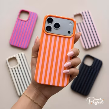 Stripes Phone Case, Aesthetic Silicone iPhone Cases, Retro Lines Case, Trendy Phone Case For iPhone 17, 16, 15, 14 Pro Max.