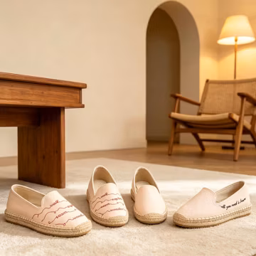 Nepal Handmade Linen Espadrille Flats, Embroidered Letter Slip On Shoes, Breathable Fisherman Shoes, Casual Spring Summer Ladies Flat Shoes