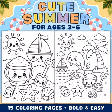 Summer Coloring Book for Kids | Summer Coloring Pages | Instant Download