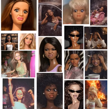 Doll Face Meme Png Bundle, Viral Distressed, Digital Download