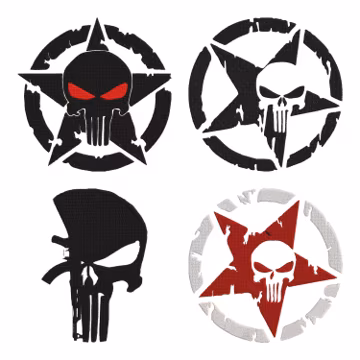 Punisher Skull Embroidery Design Bundle | Military Tactical Machine Files (Instant Download)