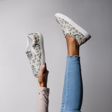 Floral Slip-On Canvas Shoes | Breathable Casual Sneakers, Removable Insoles