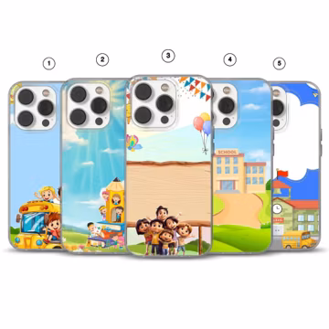 School Season Phone Case Happy Student Animation Cover for iPhone 17Pro,16,15,14,13,12, Samsung S26,S25,S24, S23, A17, A57, A37, Pixel 10, 9