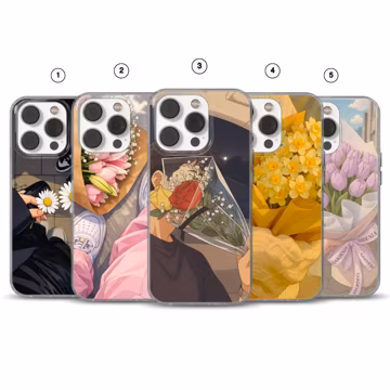 Matching Couple Phone Case Boy with Bouquet cute couple Cover for iPhone17Pro,16,15,14,13,12,SamsungS26,S25,S24,S23,A17,A57,A37, Pixel 10, 9