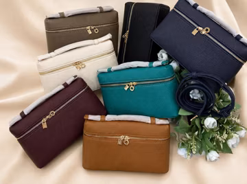 Pebbled Leather Vanity Bag, Structured Top Handle Crossbody Purse, Gold Zipper Box Handbag