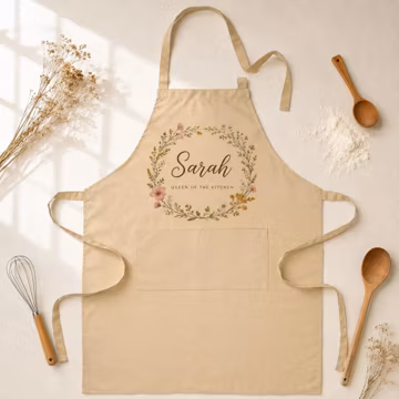 Personalised Baking Apron for Women, Custom Name Kitchen Apron, Baking Gift for Her, Mum Nanny Grandma Birthday Gift, Cooking Apron Ladies