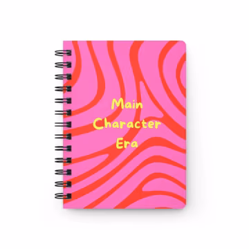 Main Character Era Spiral Notebook | Rosa-Rotes Zebra Tagebuch | Spiralgebundenes Journal | Aesthetic Notizbuch | Geschenk für Frauen