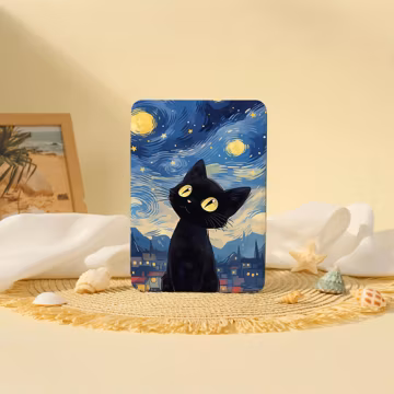 Starry Night Black Cat Kindle Case Kindle Paperwhite Case Kindle 12/11/10th Case Paperwhite 12/11th Kindle Paperwhite Cover Kobo Clara Case