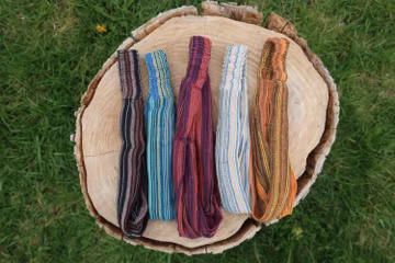 Organic Stripped Cotton Knotted Headband | Naturally Dyed Boho Hair Accessory | Sustainable Artisan Headband | Comfortable Everyday