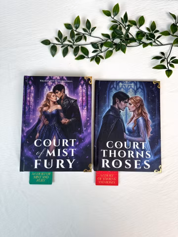 A Court of Mist and Fury, Thorns Roses Hand Bound Hardcover Duo, Fantasy Bookshelf Display